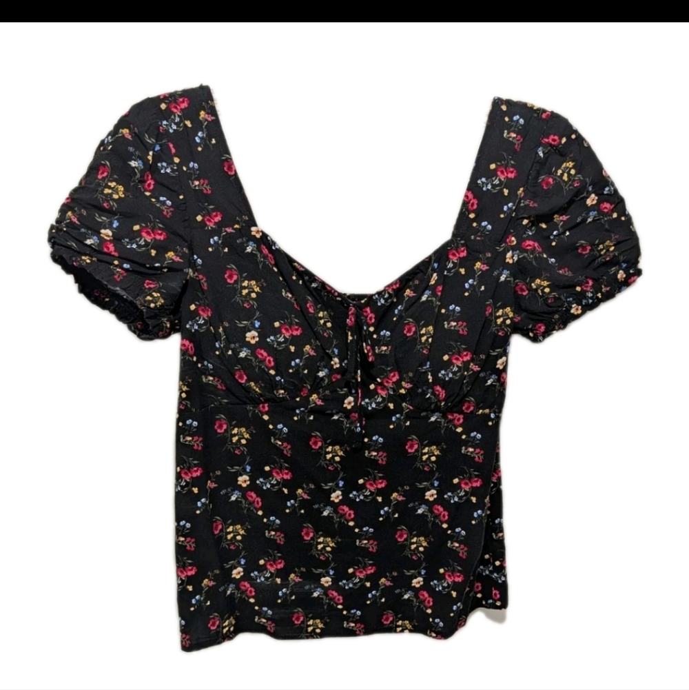 No Boundaries Coquette Maiden Babydoll Top S Dark Floral Whimsigoth Fairy 90s Y2